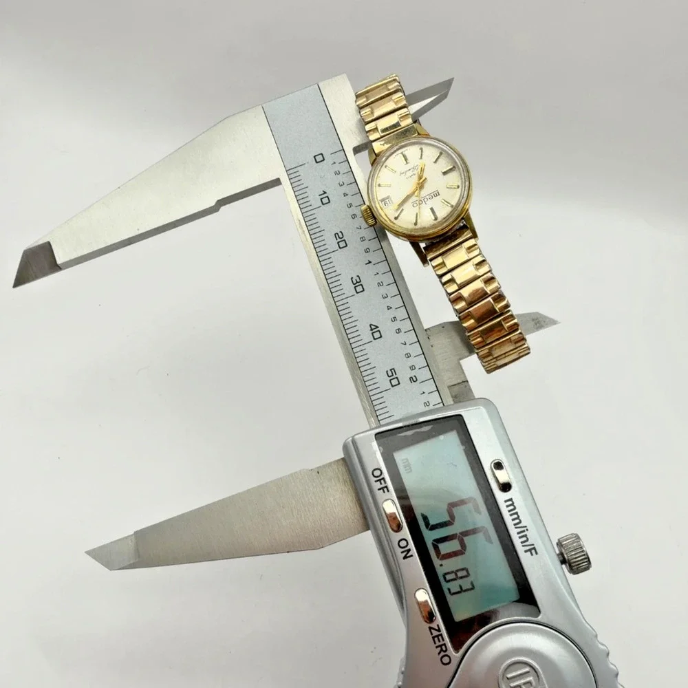 Medco 17 Jewels Selfwinding Swiss Made Ladies Watch Date Gold Tone Parts